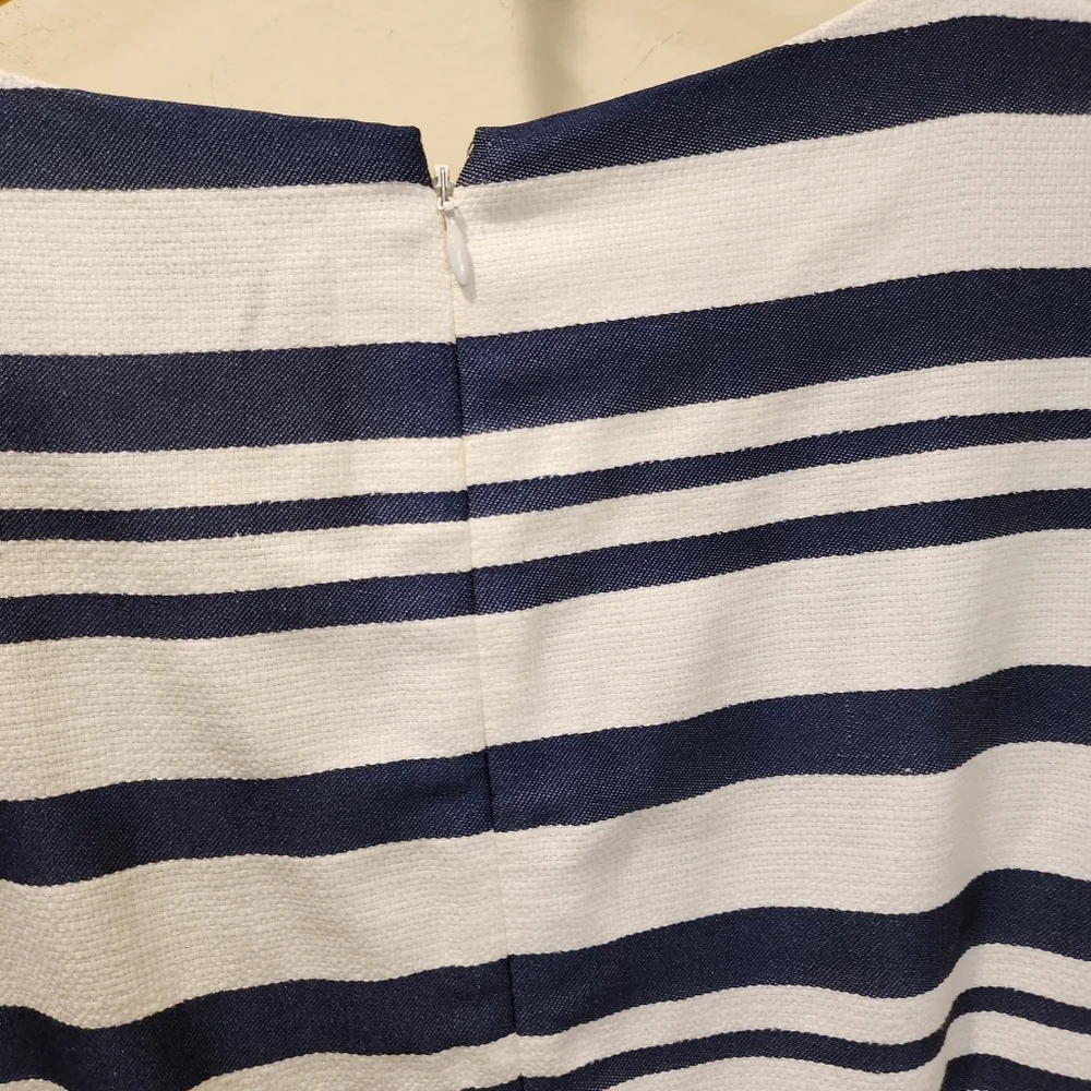 J Crew Striped Navy and White Dress Size 12